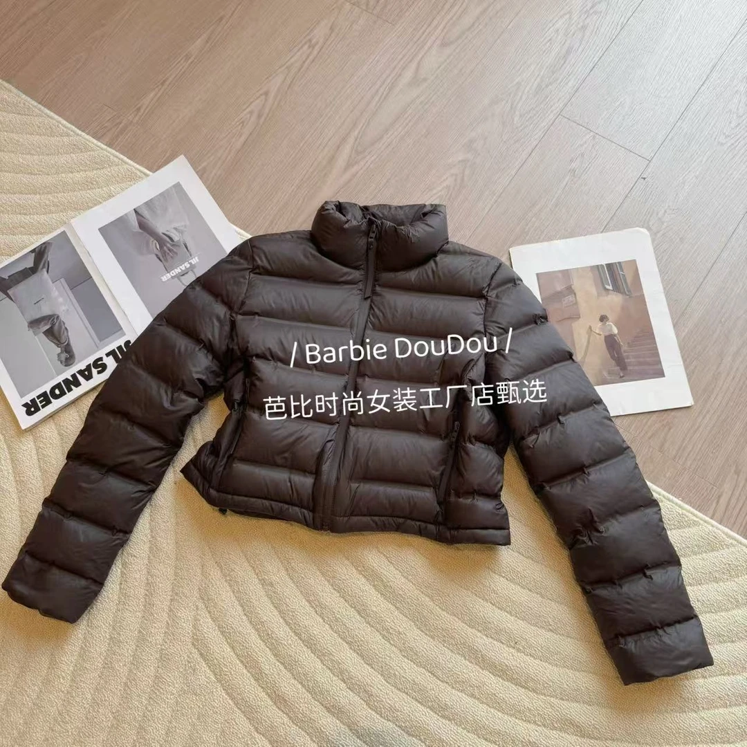 【Barbie Jingni】706 冬季韩版修身短款轻薄羽绒服女士保暖