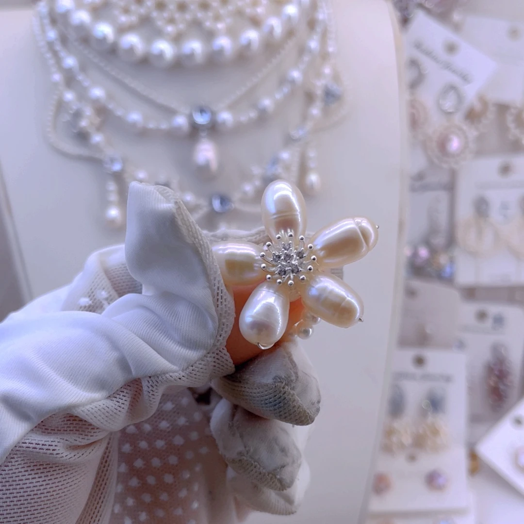 未镶嵌耳饰淡水珍珠戒指