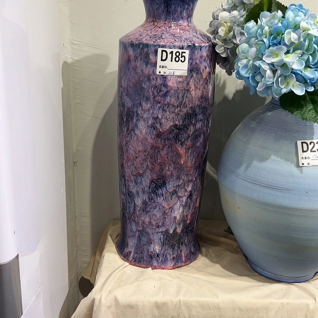 瓶D185高47口7陶瓷花瓶无孔