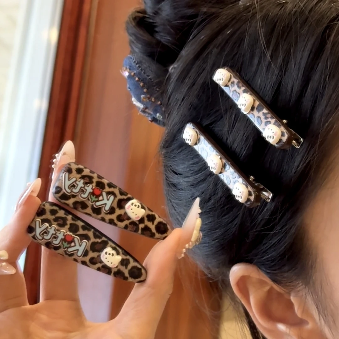 韩国可爱卡通KT猫发夹侧边刘海夹子额前碎发精致一字夹鸭嘴夹头饰