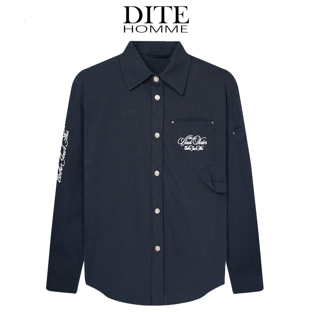 DITE/迪特  时尚潮流刺绣翻领夹克 2561002/003卡其色