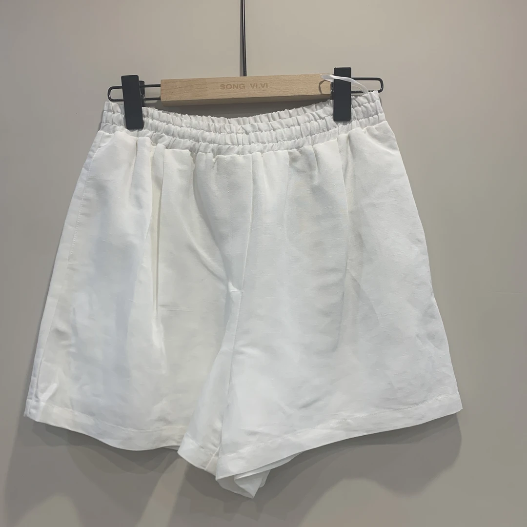 （老钱说）亚麻阔腿简约夏季亚麻短裤夏季短裤