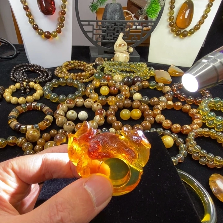 琥珀未镶嵌颈饰指环九尾狐20内圈