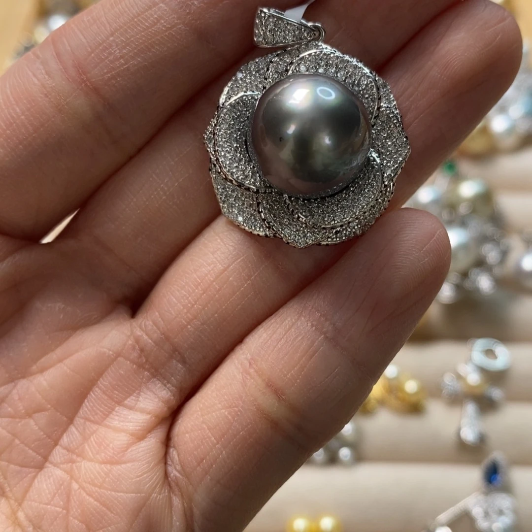 海水珍珠颈饰银S925镶嵌