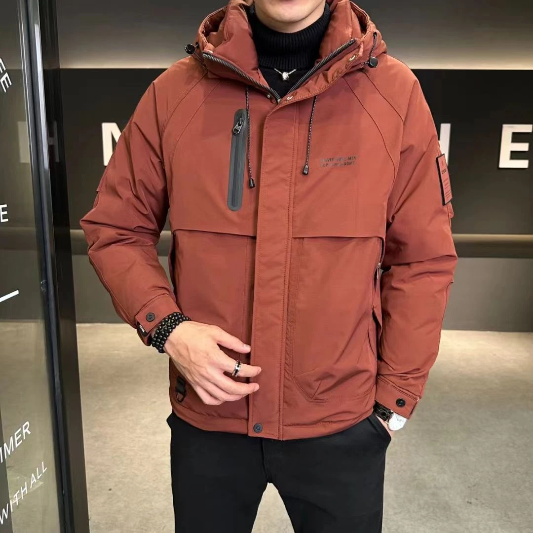 M915冬季连帽时尚工装男款潮流百搭休闲冲锋衣防寒服男