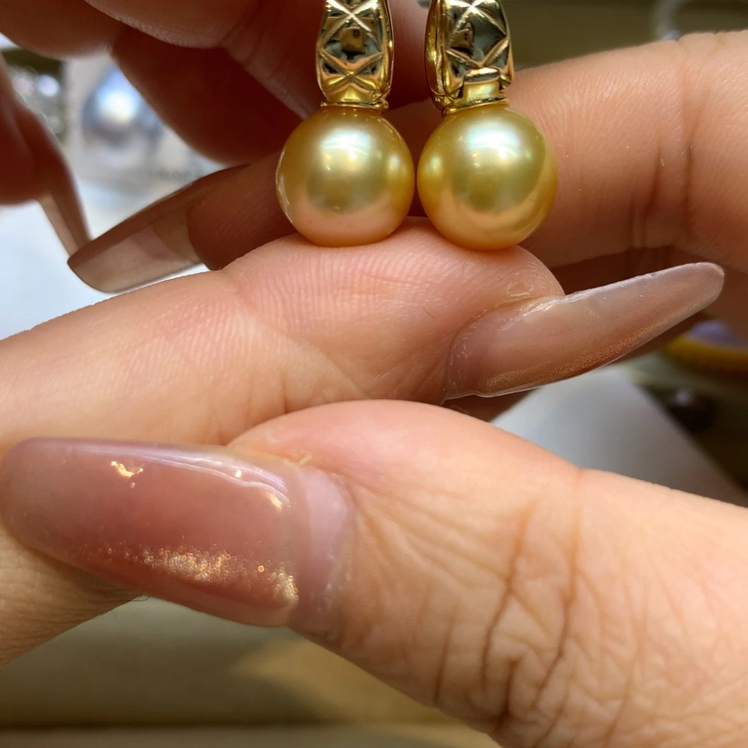 银S925镶嵌耳饰海水珍珠