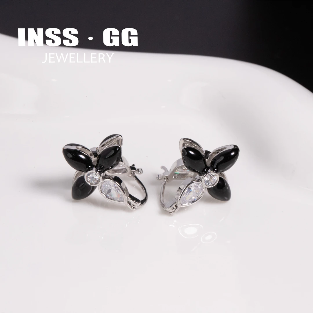 铜合金合成锆石耳饰 小众时尚款耳钉E313