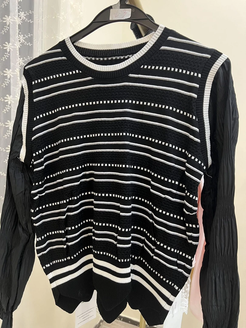 B80春秋款针织衫长袖时尚百搭气质小众韩版