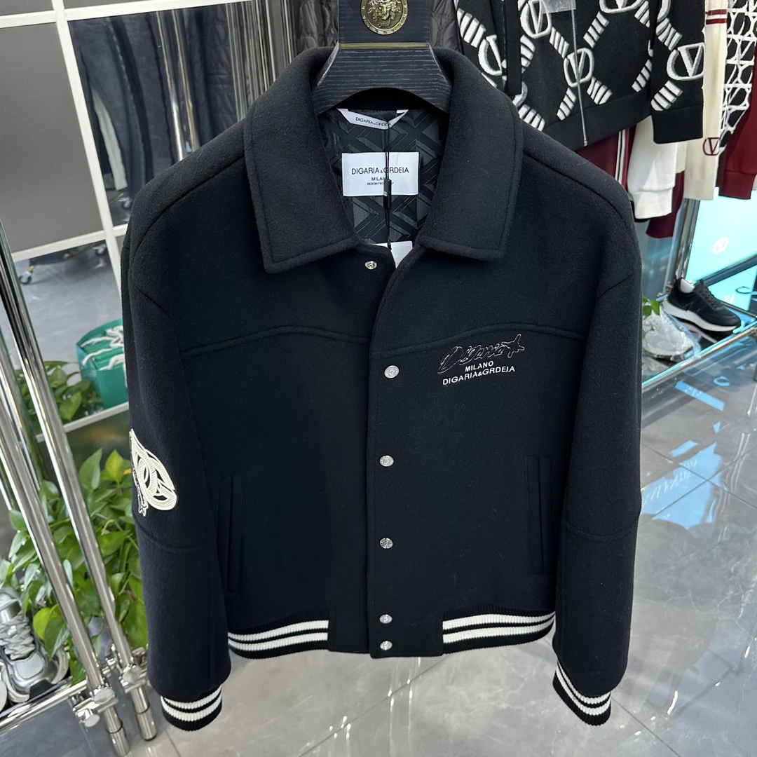 DG迪噶雅秋冬轻奢男士羊毛轻奢夹克外套