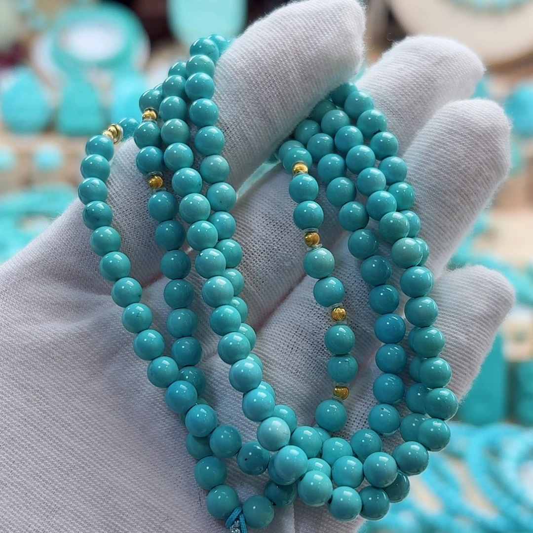 绿松石18K金镶嵌珠宝奇石4.8