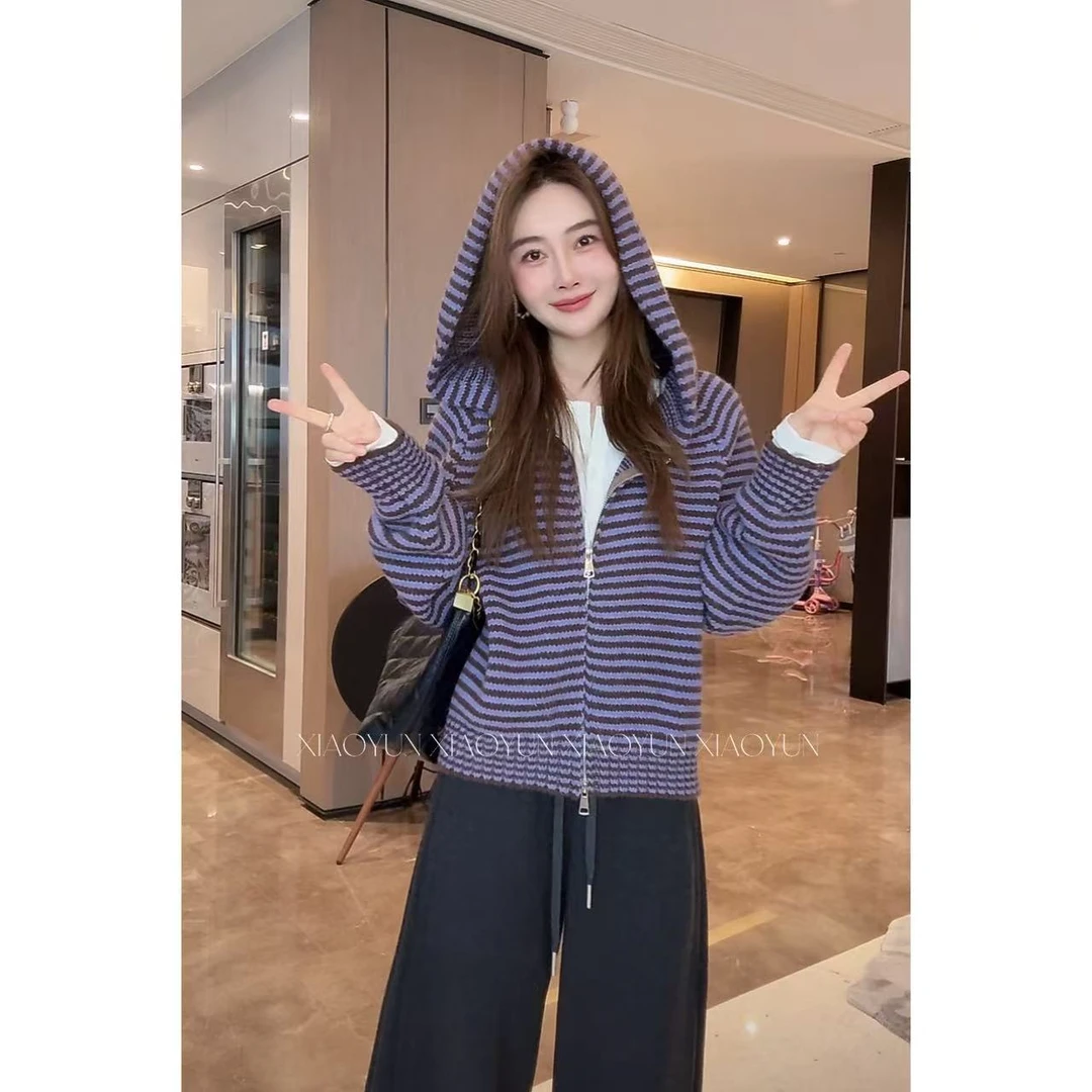 【条纹拿铁】小允姐姐2025新款气质时尚毛衣