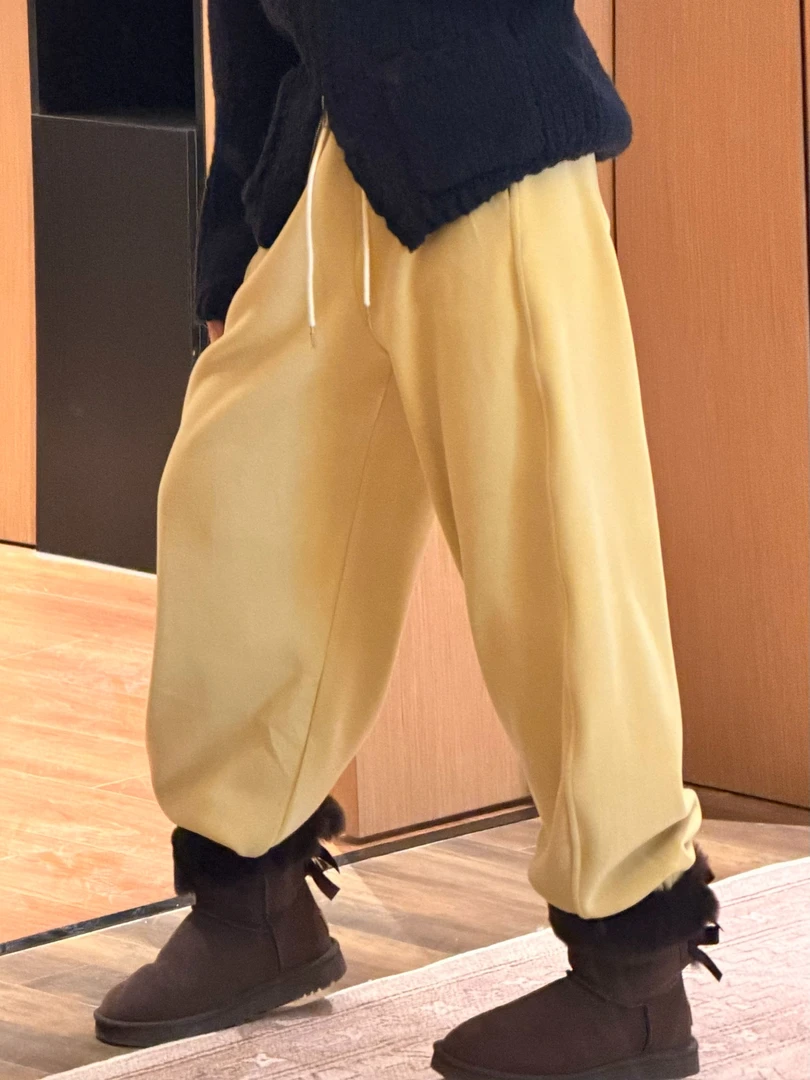 HUMSUN/禾木笙「双绒绒」颗粒绒复合奥粒绒加厚保暖束脚卫裤 5D246