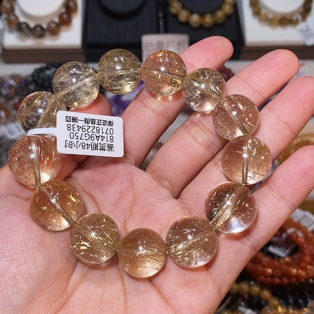 未镶嵌手串发晶烟花金发晶17mm