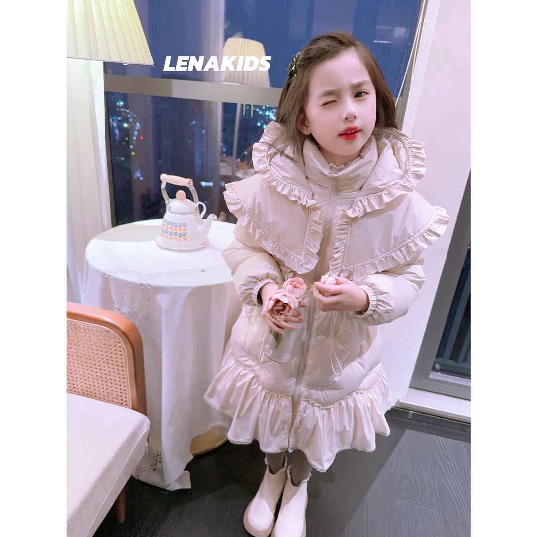 Lenakids【年中狂欢】纱纱下摆·新国标90白鸭绒羽绒服女宝24121801