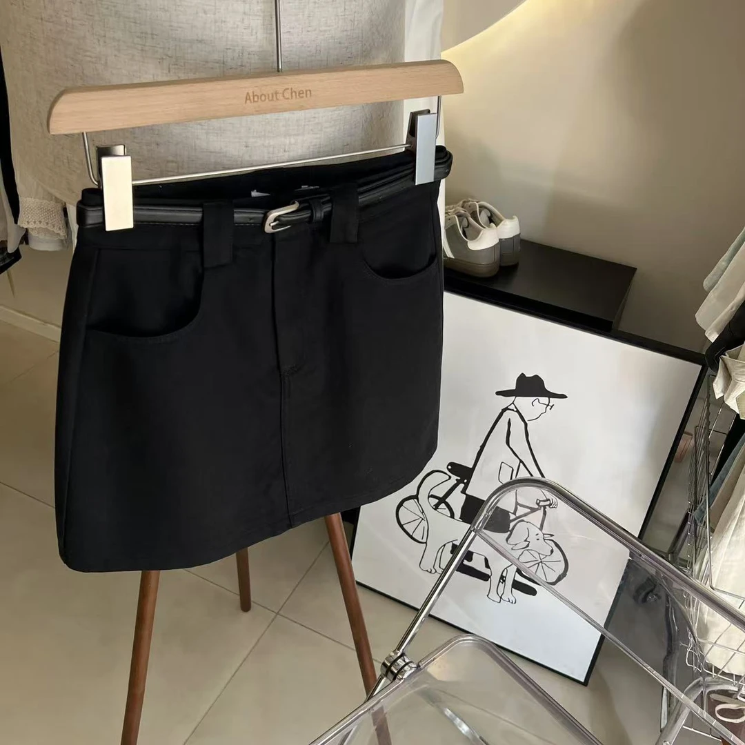 春季 重磅混纺 洗水半身裙 A字包裙