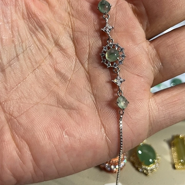 翡翠银S925镶嵌手链