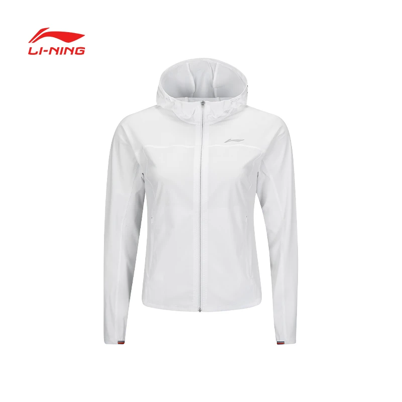 2025李宁新款开衫连帽长袖防风运动风衣简约休闲百搭女外套欧若风