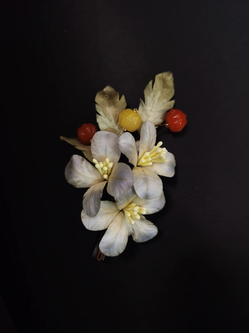 原创手工非遗绒花发簪子古风复古发饰现代百搭收藏中国风汉服发钗