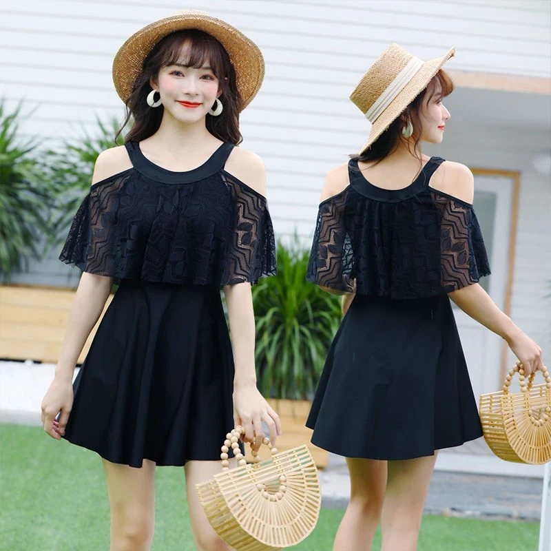 【1.2万人收藏】泳衣女连体保守裙式平角大码遮肚显瘦韩国温泉小