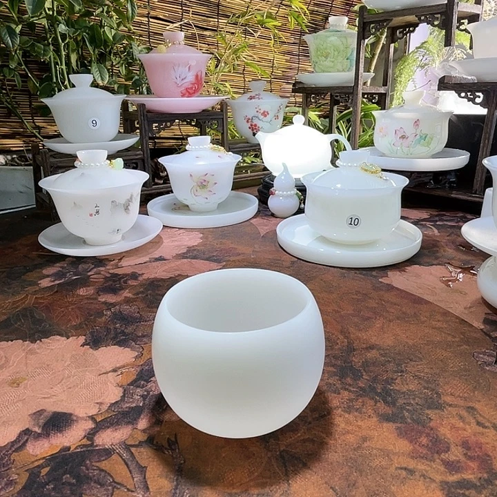 冰晶璞玉素烧罗汉杯100ml