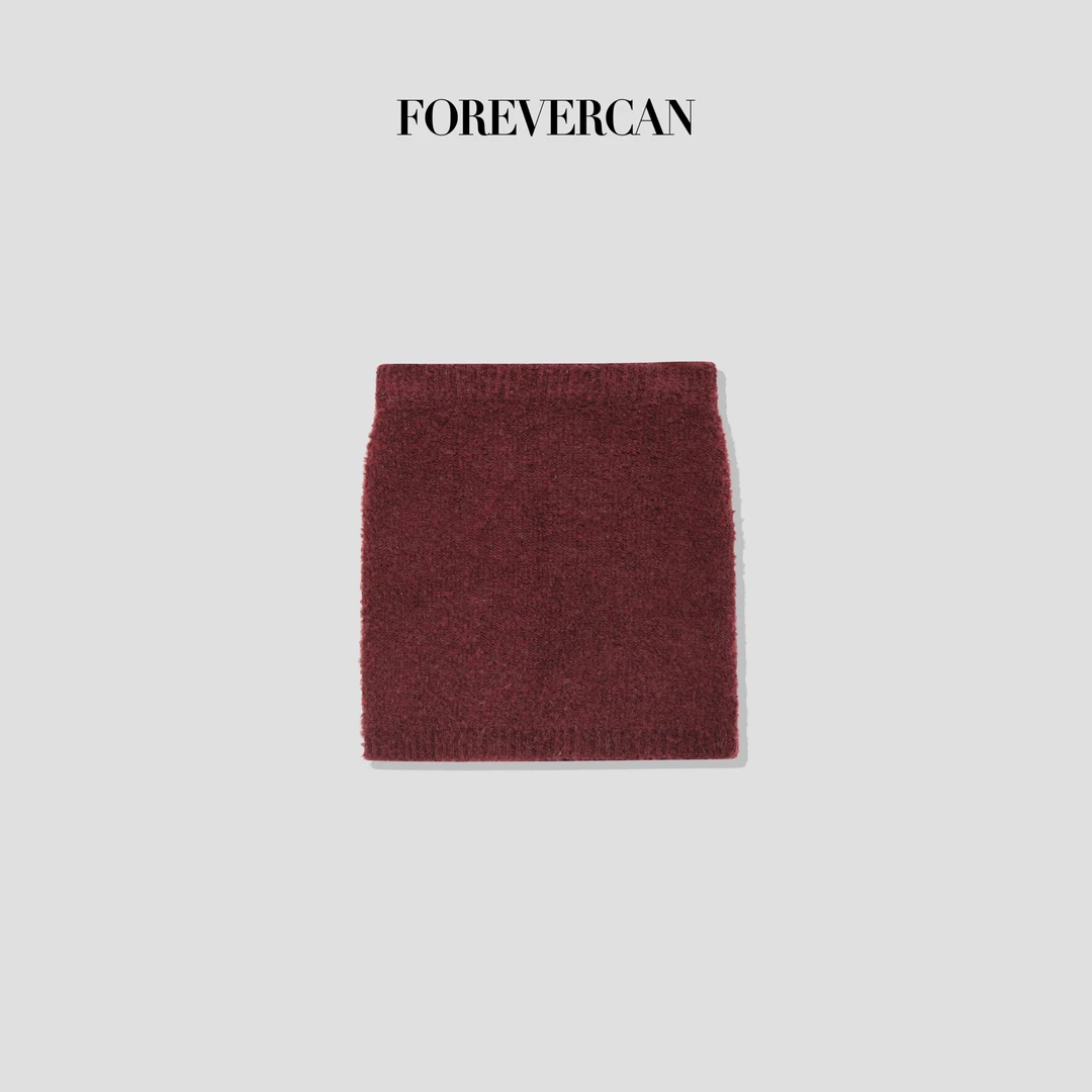FOREVERCAN“假日微醺”复古慵懒风软糯百搭高腰半身裙 MY4331