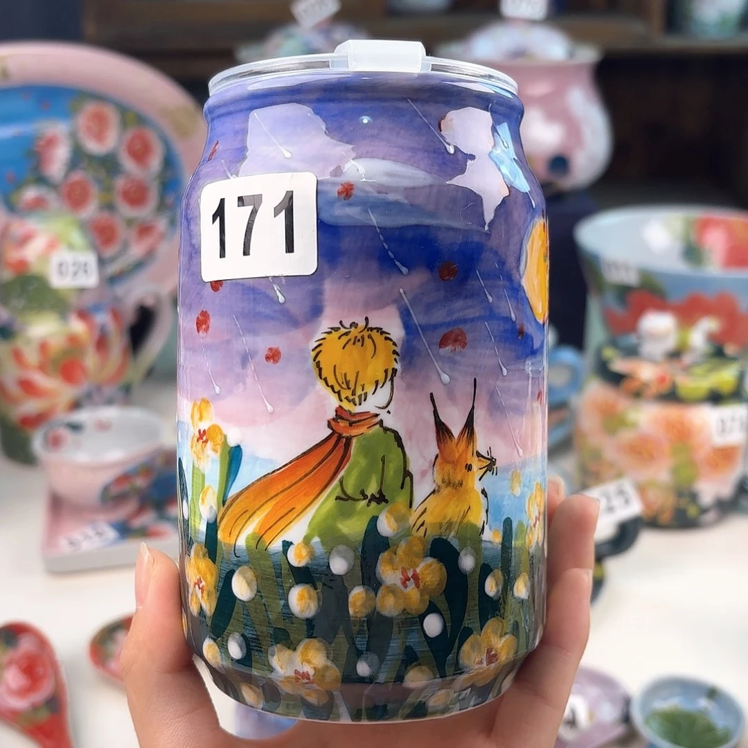 景德镇手绘高温釉下彩陶瓷茶具