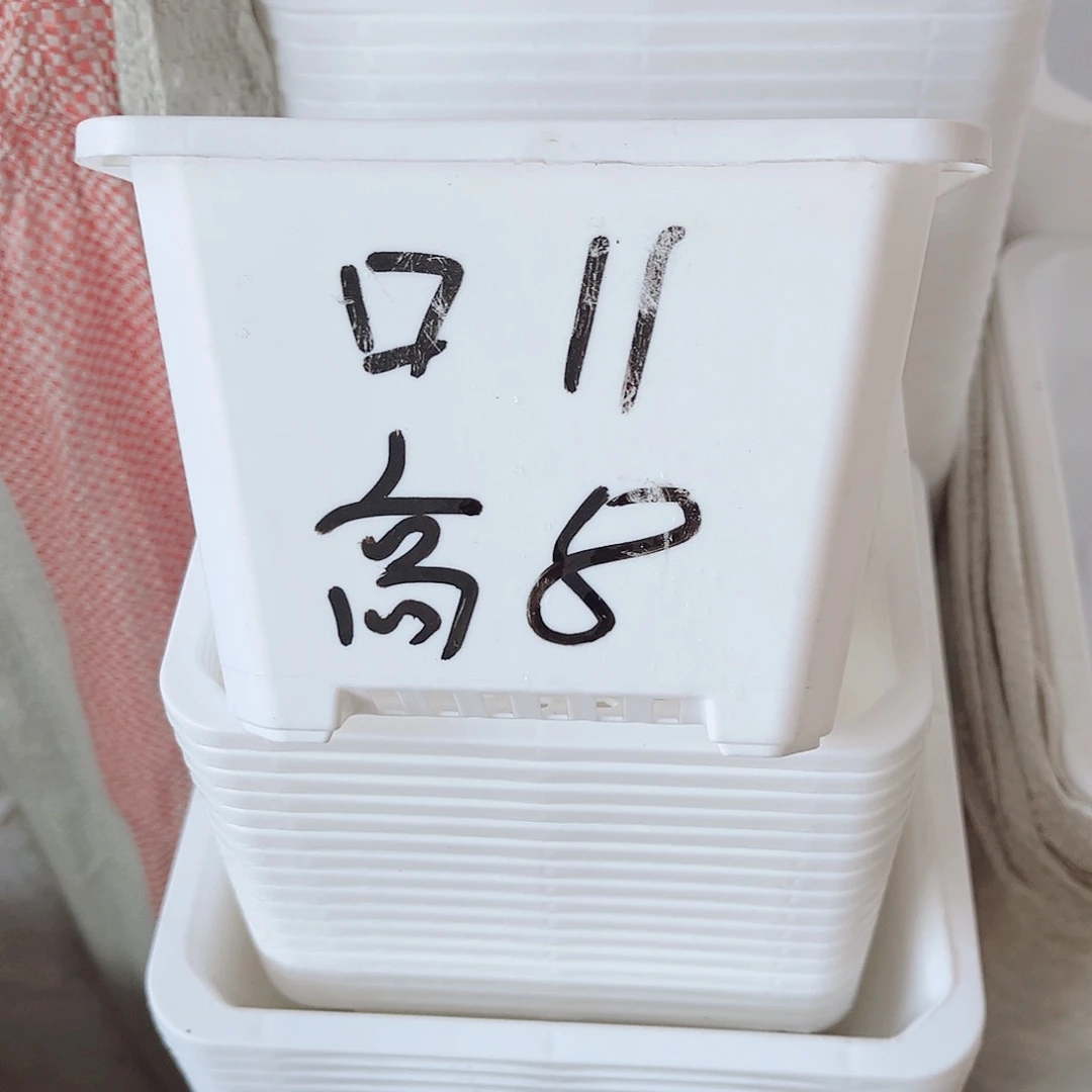 树脂福利款11方白色盆20个无托