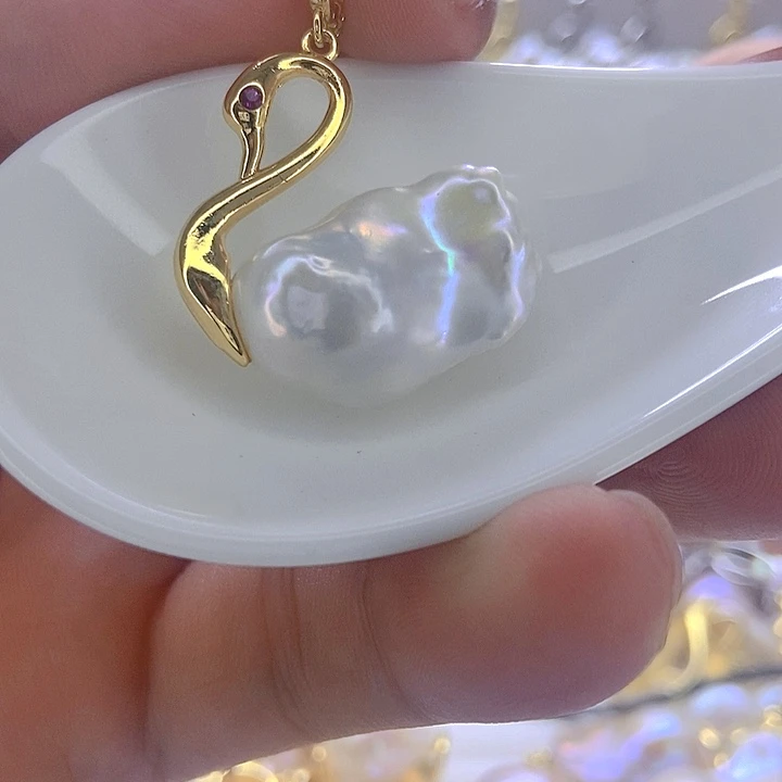 银S925镶嵌淡水珍珠颈饰75