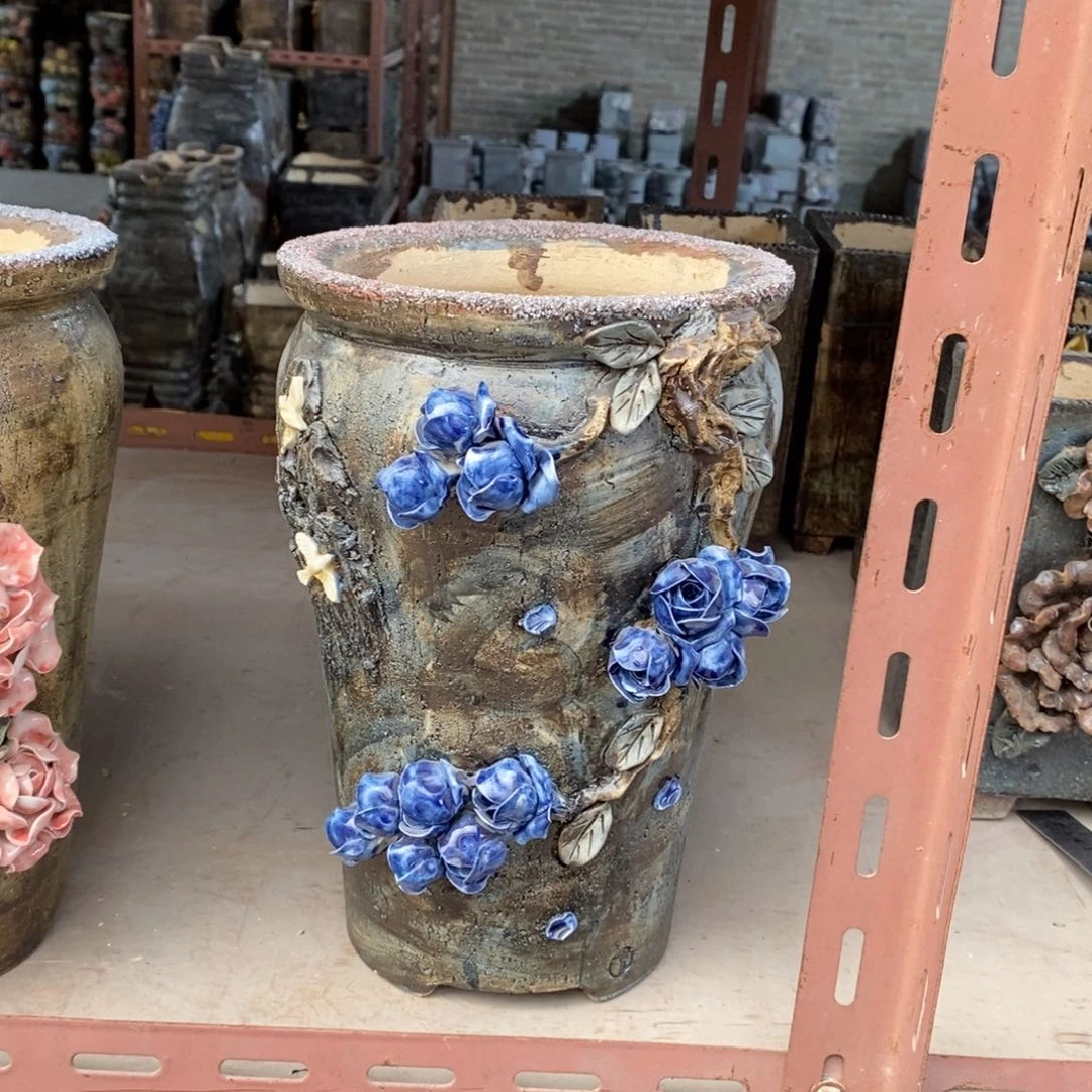 红陶青藤花器多肉花盆