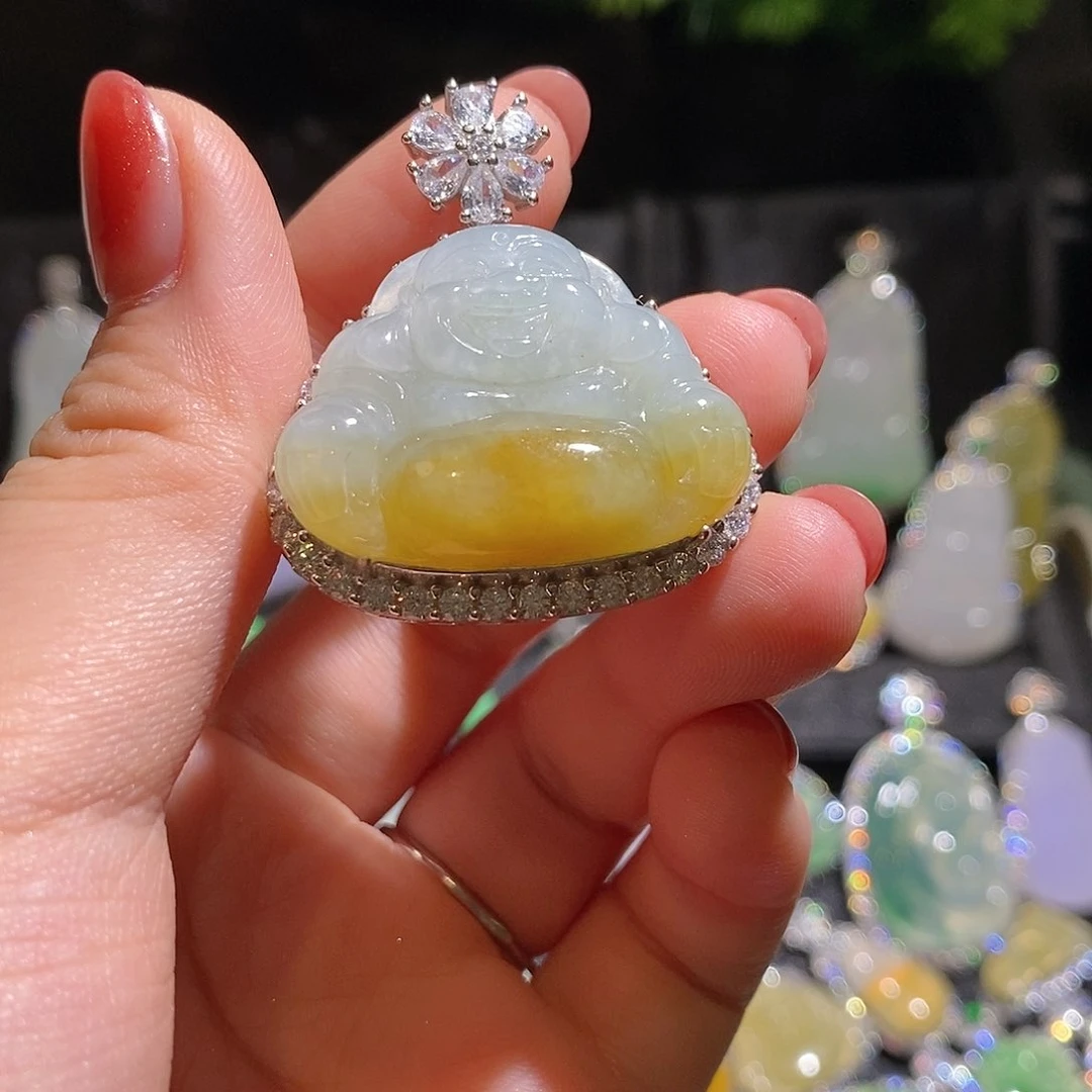 颈饰银S925镶嵌翡翠天然翡翠