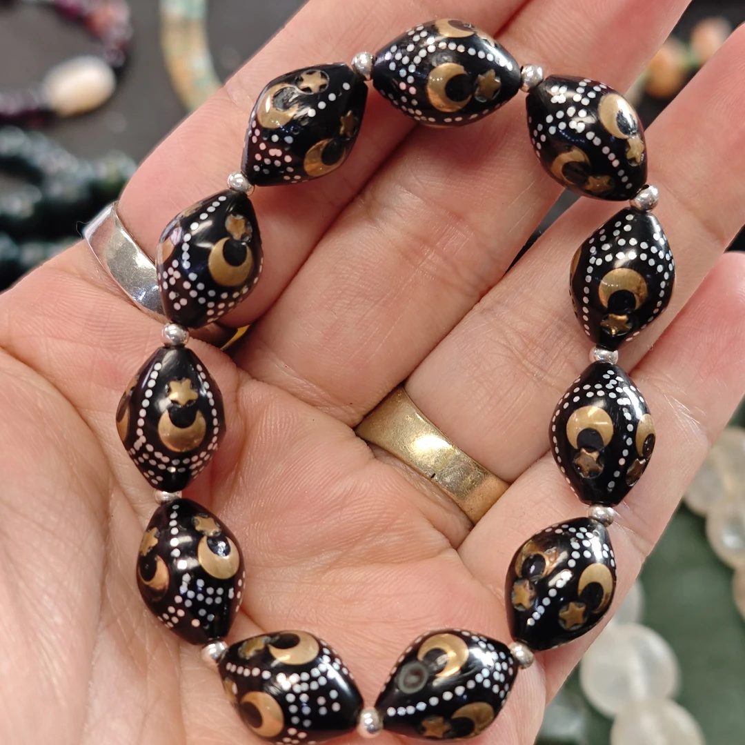 西亚复古毛衣链珠饰