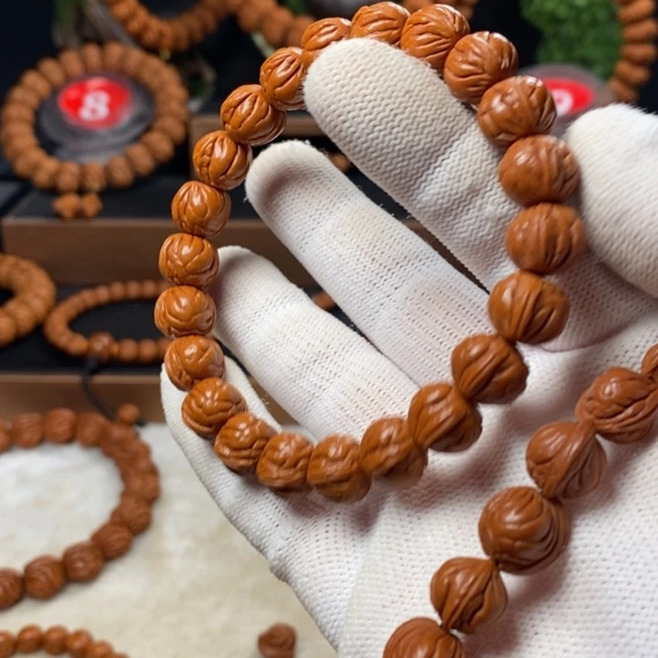 桃核吊坠四****鸡秦岭龙纹桃核