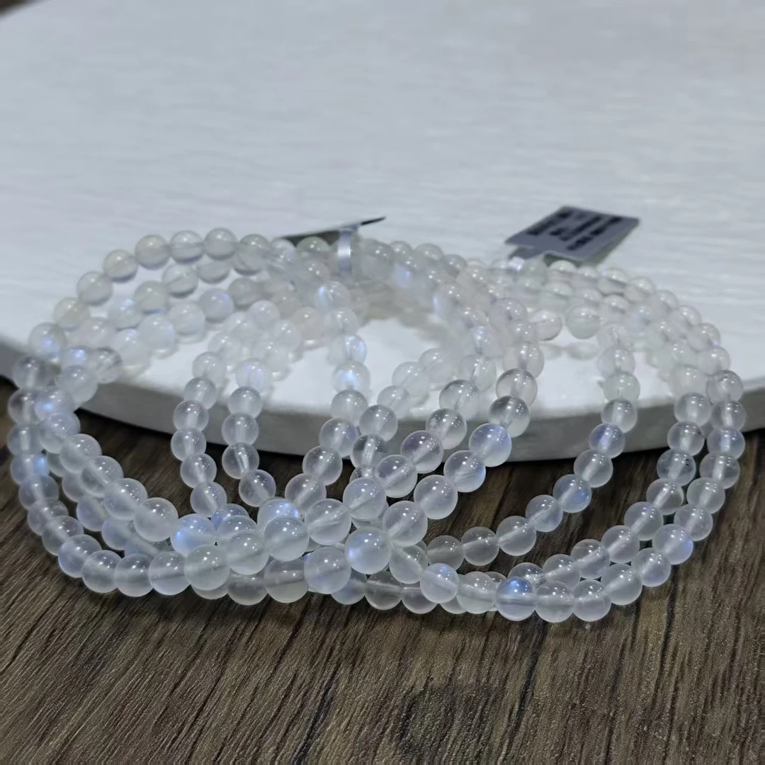 【书记甄选】天然蓝白月光三圈手链 多样式发一件 约5mm XL1230