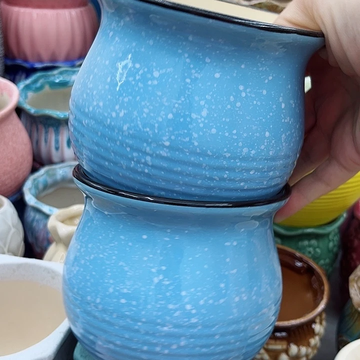 多肉绿植陶瓷花盆9.9包邮，有孔