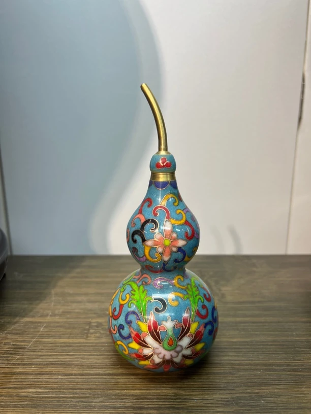 精品高端铜胎掐丝珐琅景泰蓝葫芦总高17厘米