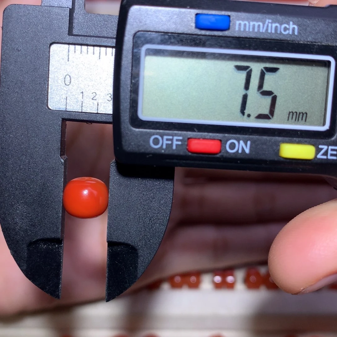 南红玛瑙未镶嵌柿子锦老型7.5×6.5纹