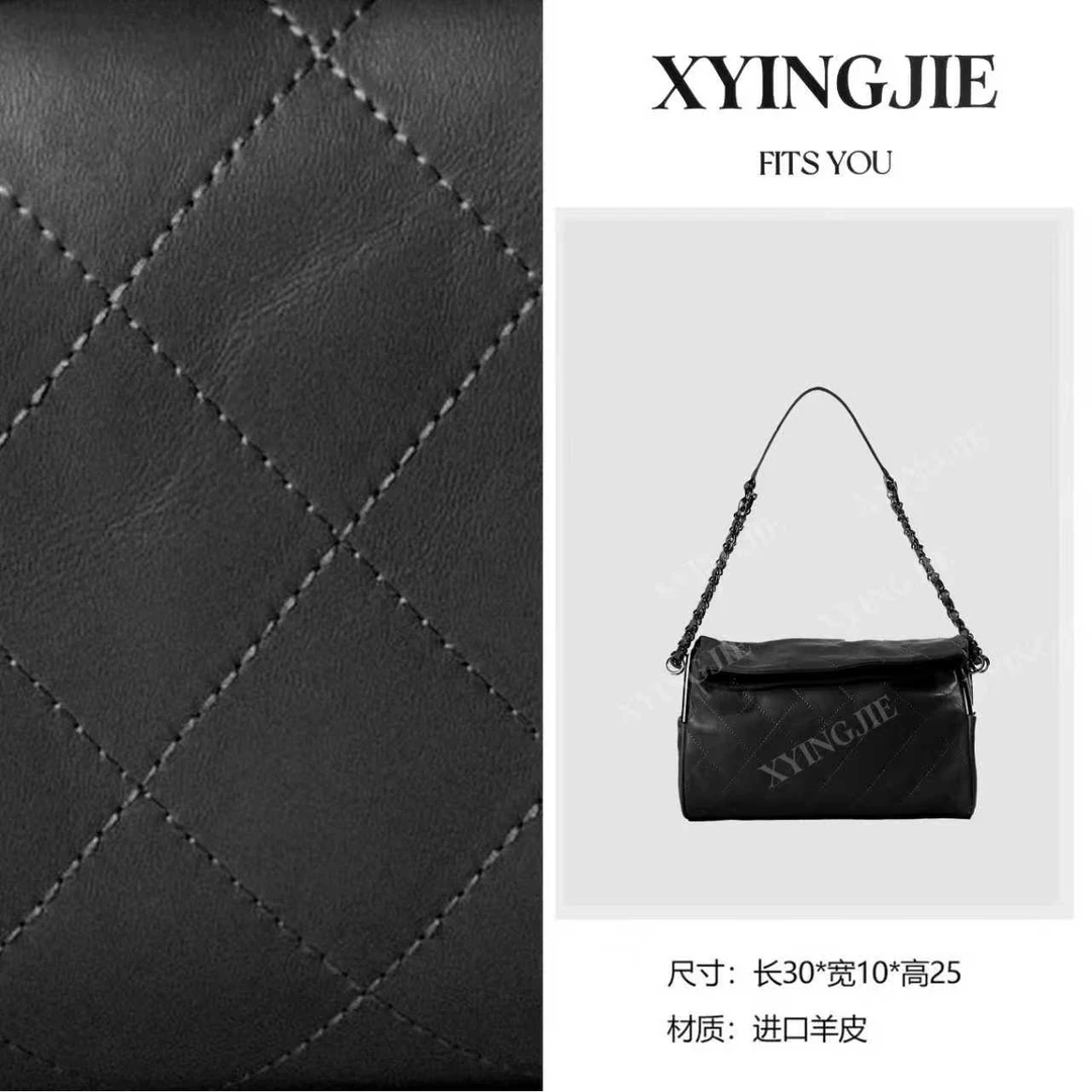XYINGJIE· 原创设计 真皮高定手提单肩包 BV2275-黑色