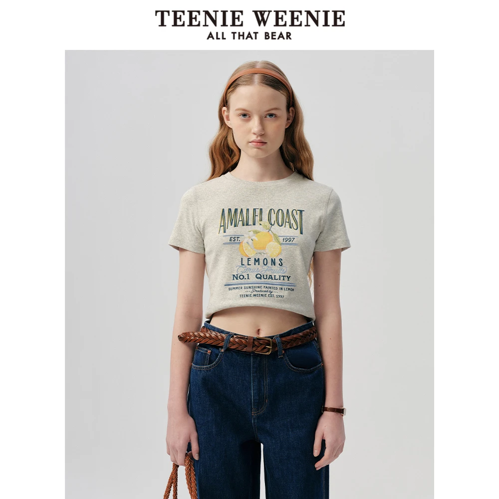 TeenieWeenie小熊圆领T恤25活力休闲运动印花短袖TTRA256422I