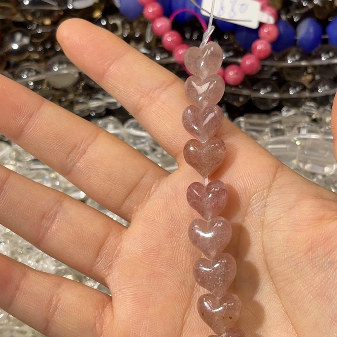 紫晶银S925镶嵌珠宝半成品草莓晶爱心