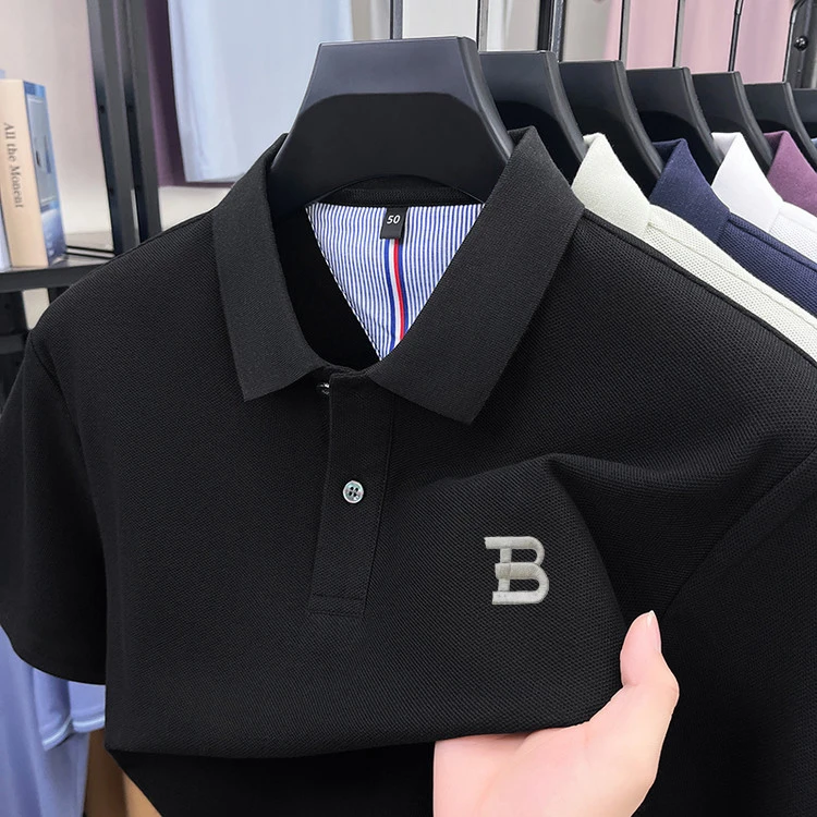 【一折特价·英伦巴家】轻奢夏季薄款100%纯棉翻领POLO衫男士短袖T恤
