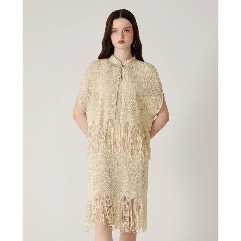 D/63/D/63蕾丝气质针织时尚夏季复古提花连衣裙(赠吊带)5V3L93016