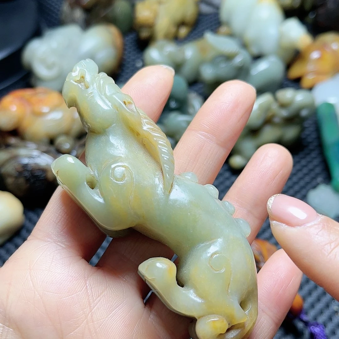 白玉菩提吊坠古*缘摆件