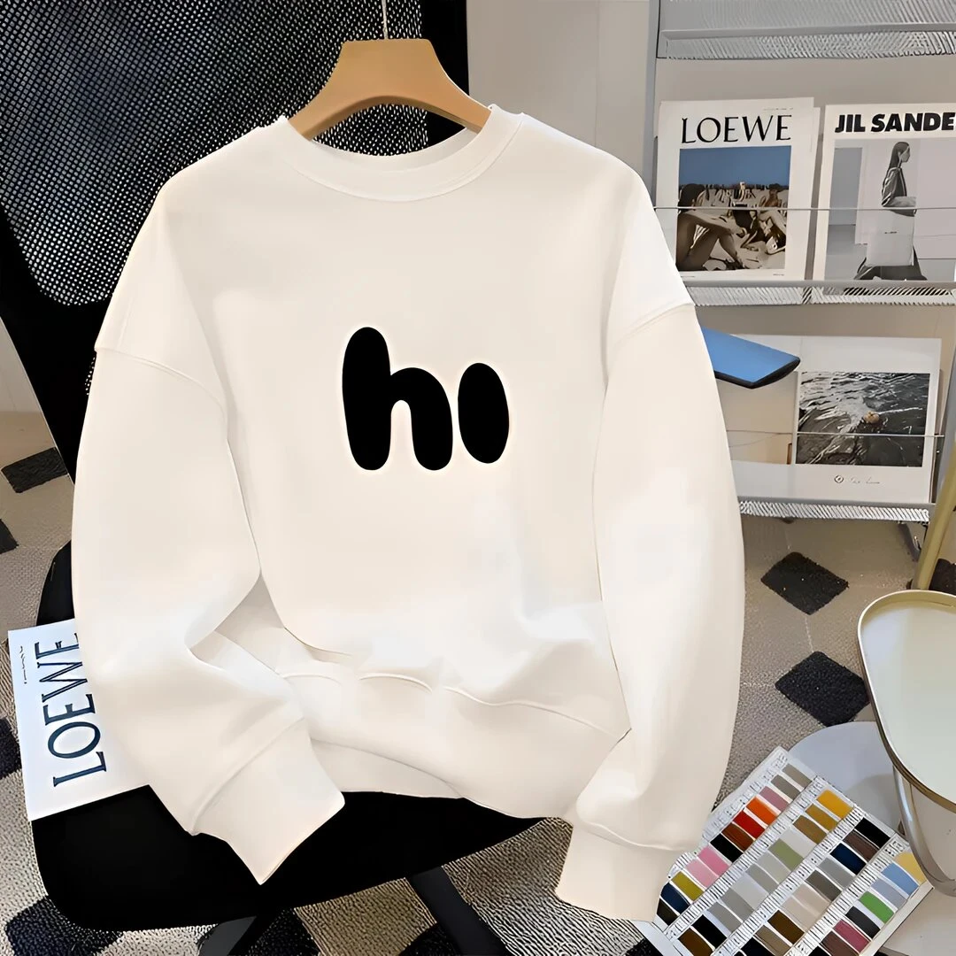 仓石一树潮牌字母印花圆领卫衣男春秋冬款休闲情侣装宽松长袖上衣