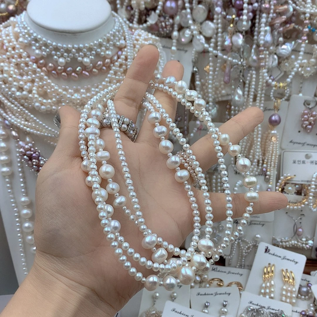 没***付淡水珍珠银S925镶嵌耳饰