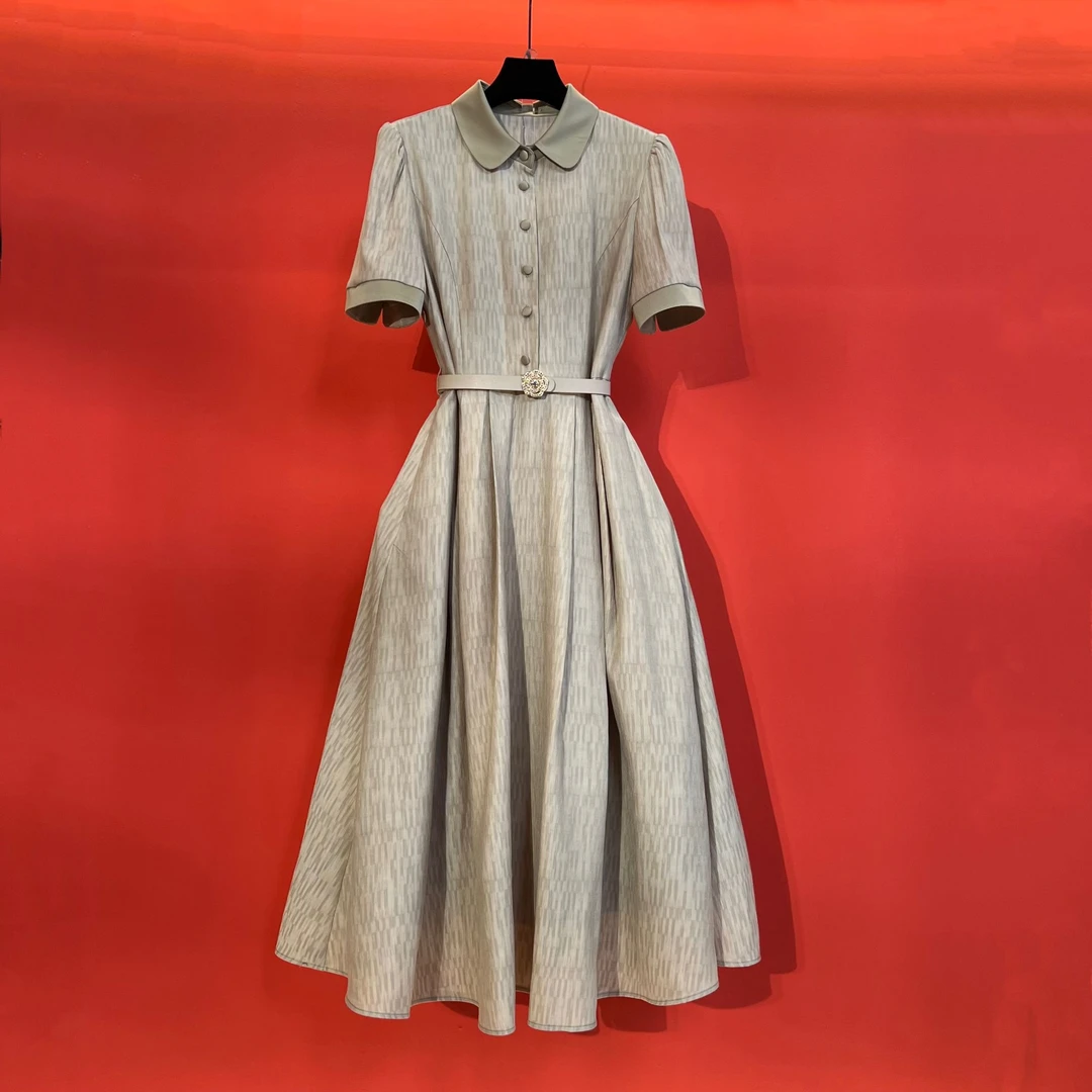 FRANCE BALIYA【高定】显瘦简约气质时尚百搭长款女装连衣裙2502011