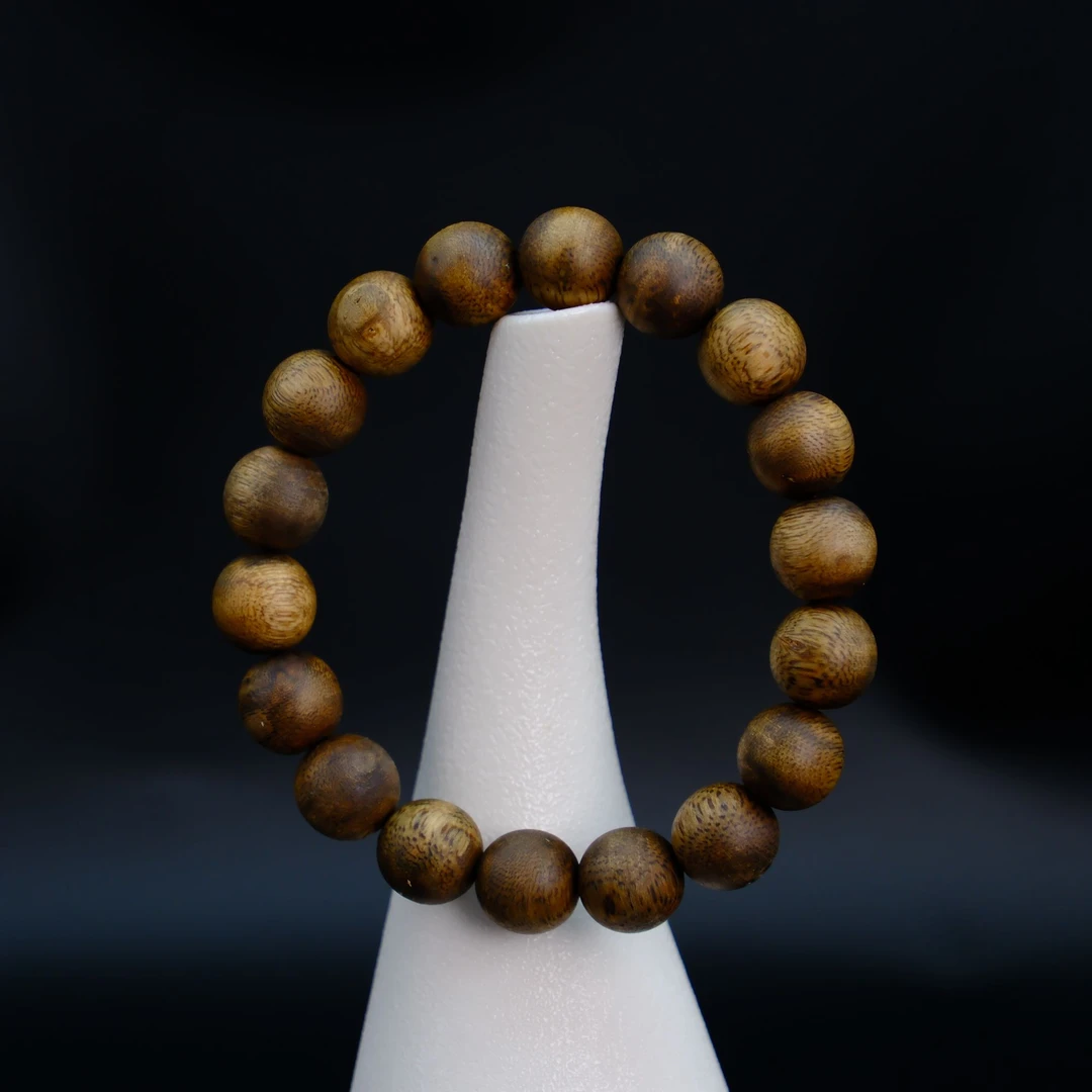 海南莺歌岭沉香圆珠13mm单圈沉香手串 男女可戴 多样性发其一