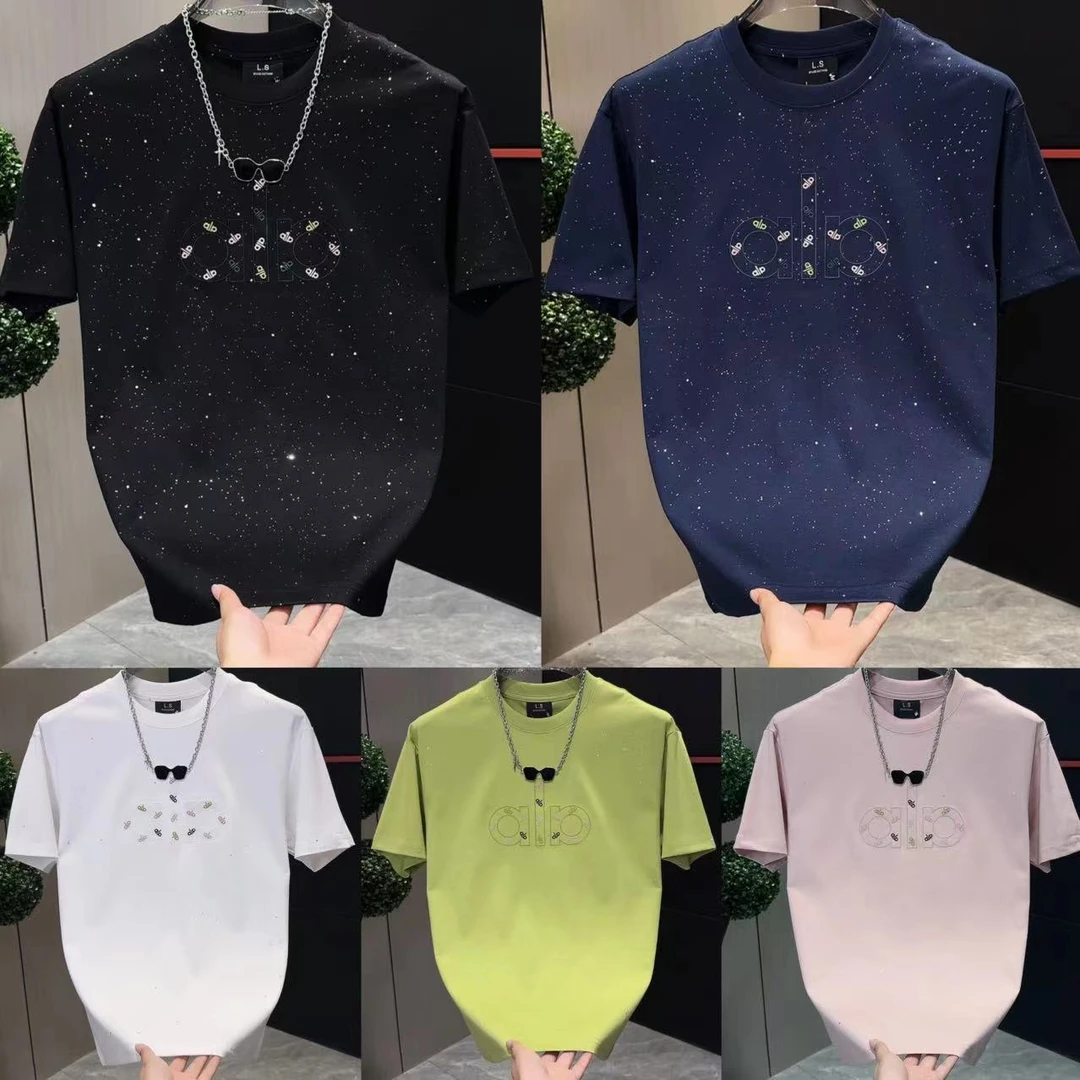 夏季新款满天星字母短袖2591