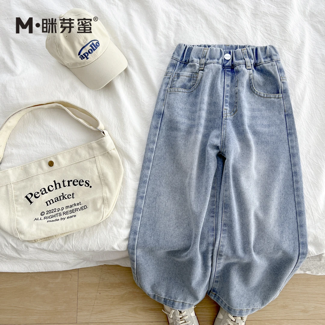 女童长裤2025春季新款女童装中大童儿童洋气阔腿牛仔裤MYMC1014