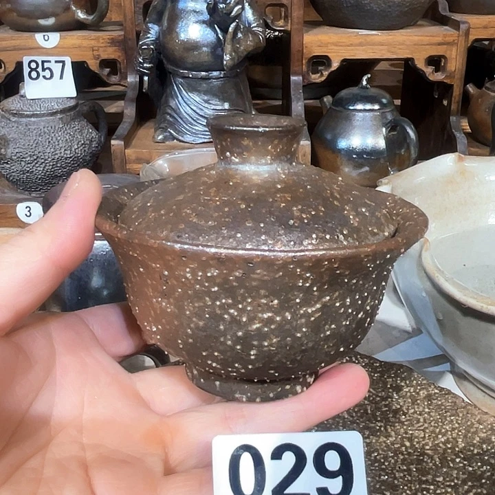 杯高温柴烧陶泥盖碗