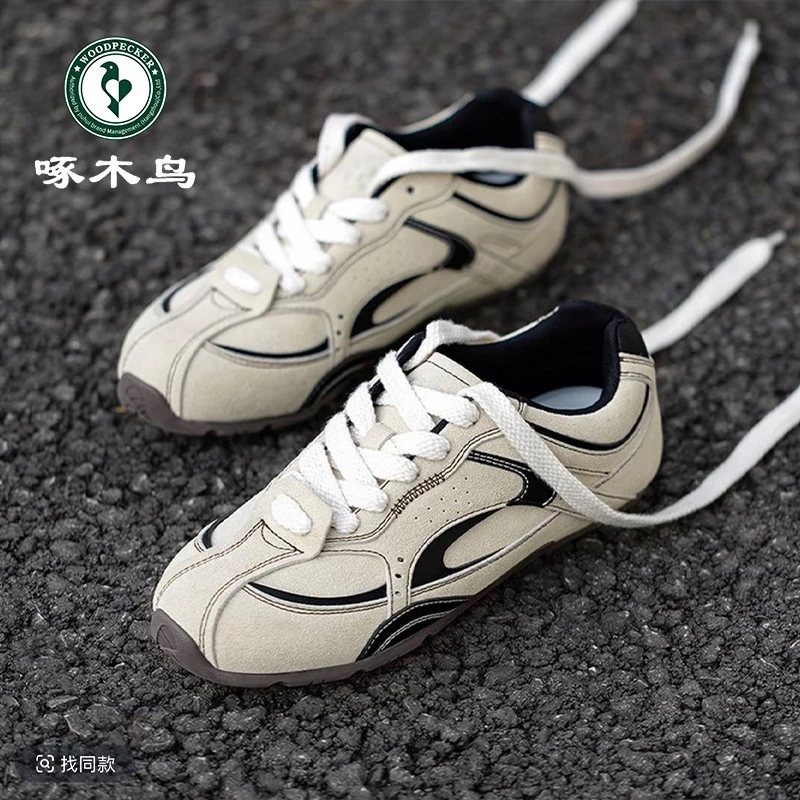 啄木鸟秋季疾影赛车鞋男德训鞋平底休闲板鞋复古开车男鞋百搭潮鞋